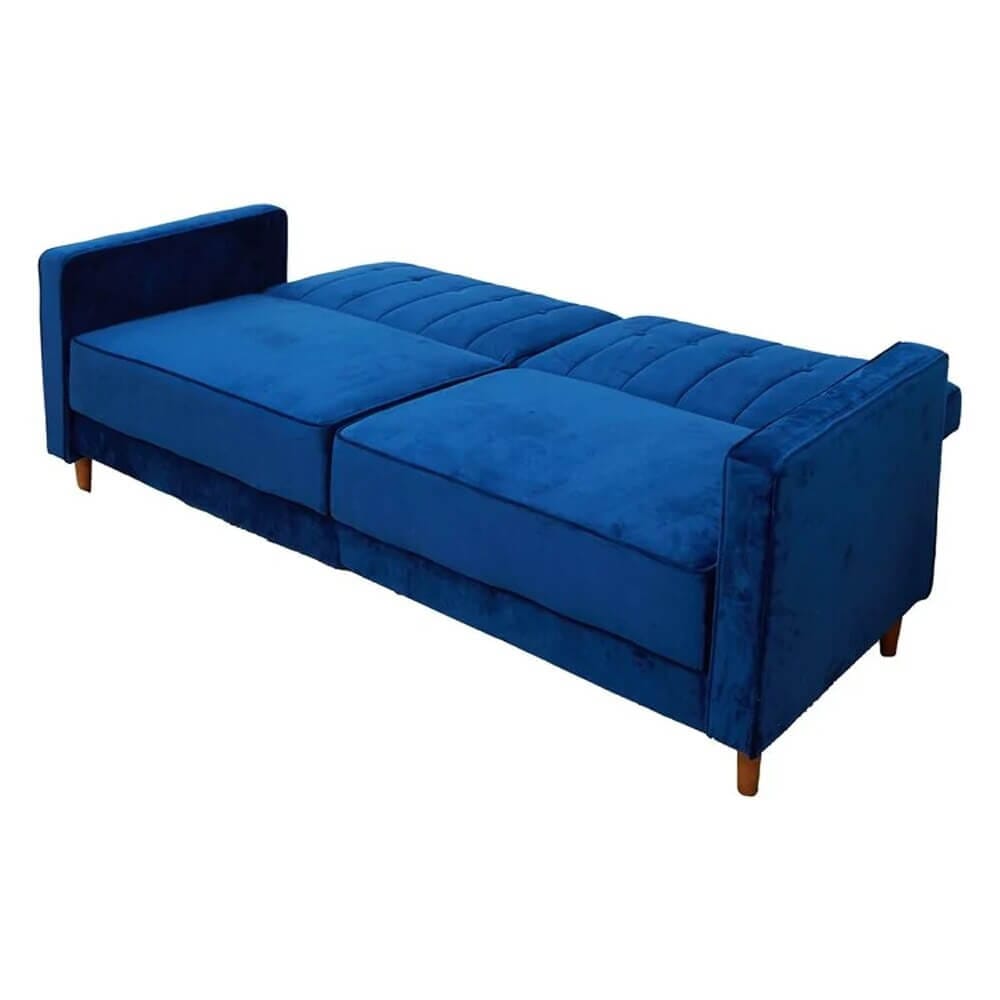 Double-Seated Flannelette Sofa, Blue