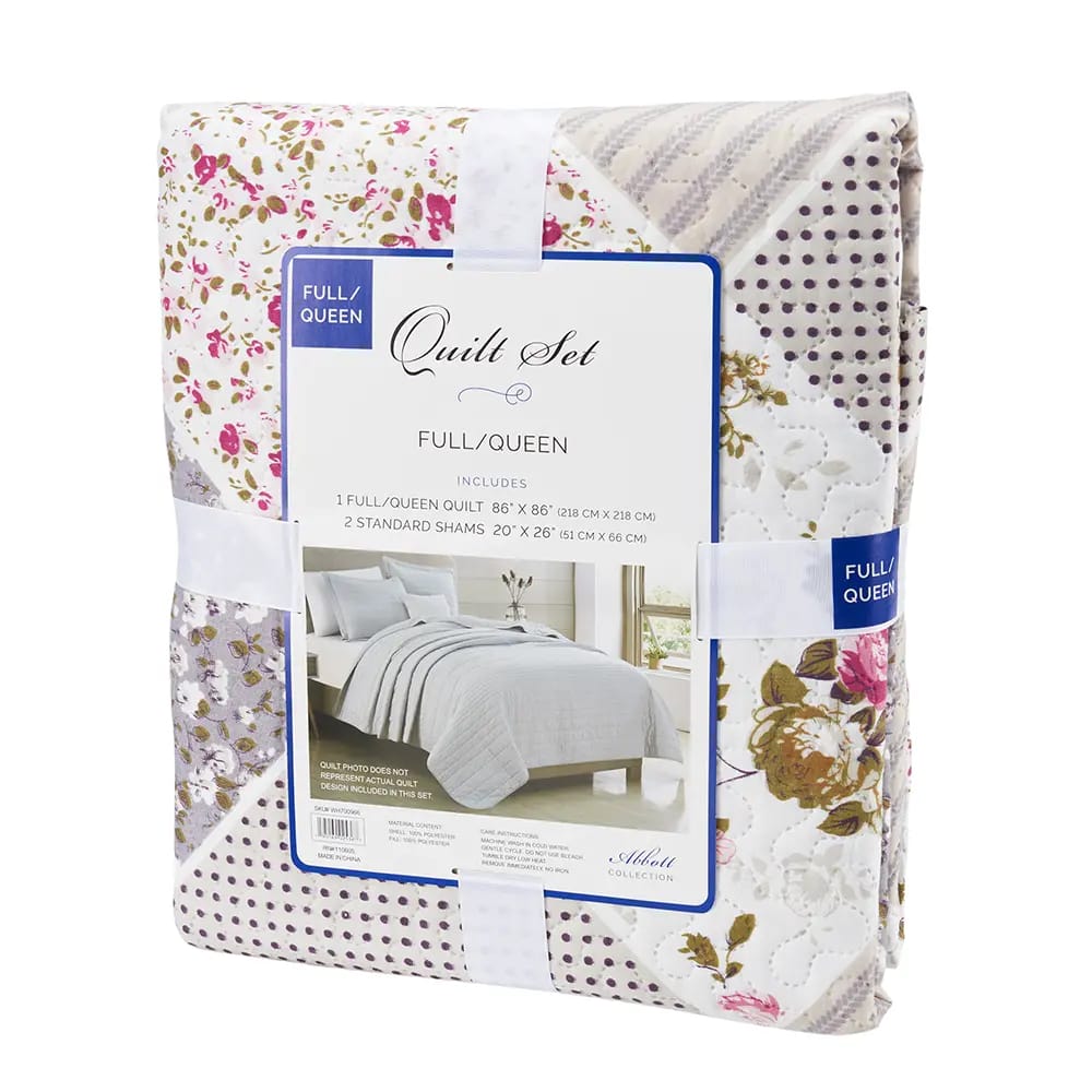 Abbott Collection Full/Queen Quilt Set, 3 Piece