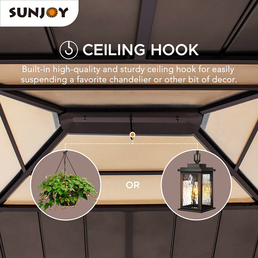 Douglas 11' x 13' Cedar Framed Gazebo with Steel & Polycarbonate