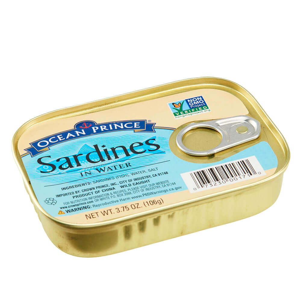 Ocean Prince Sardines in Water, 3.75 oz