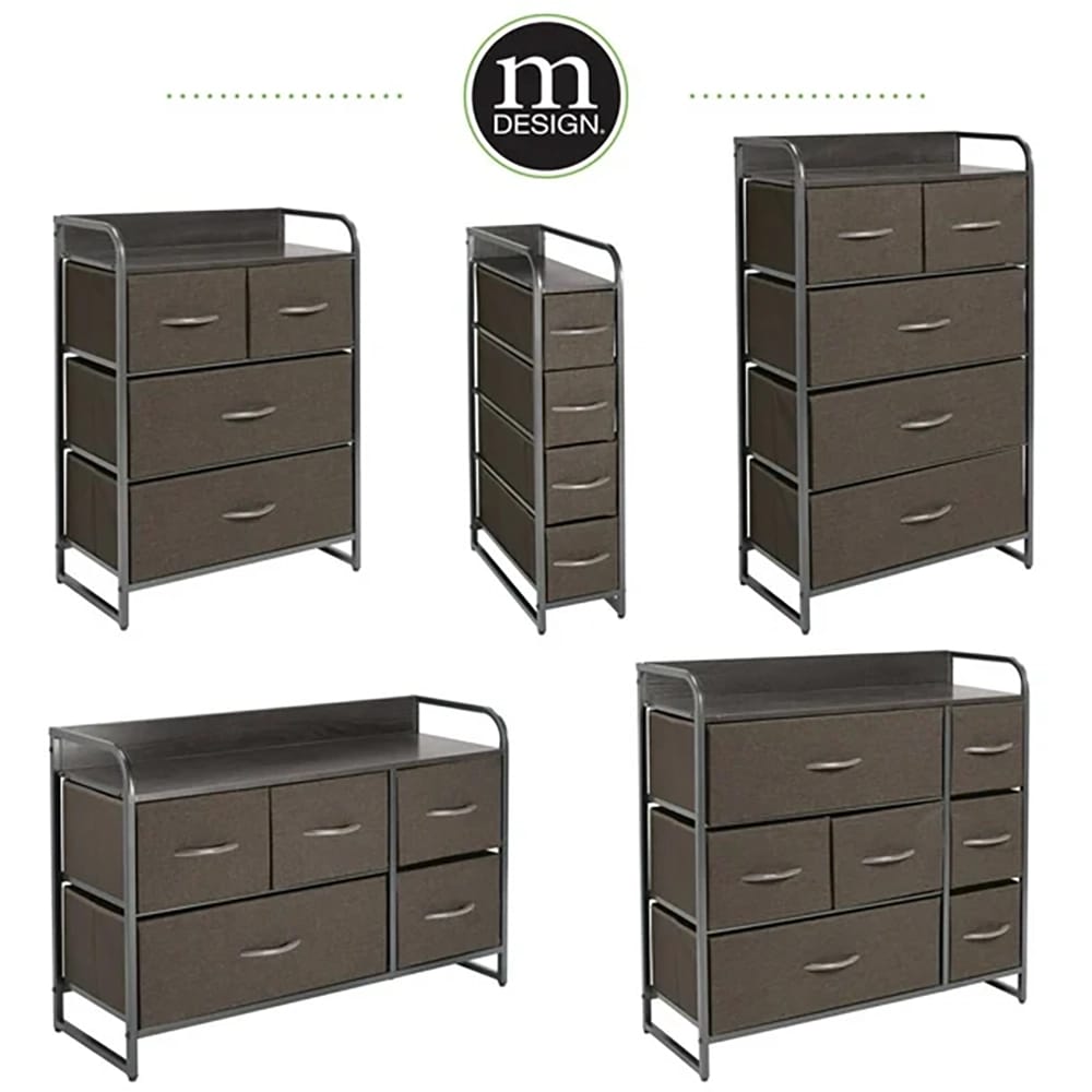 mDesign 5-Drawer Dresser, Charcoal/Graphite