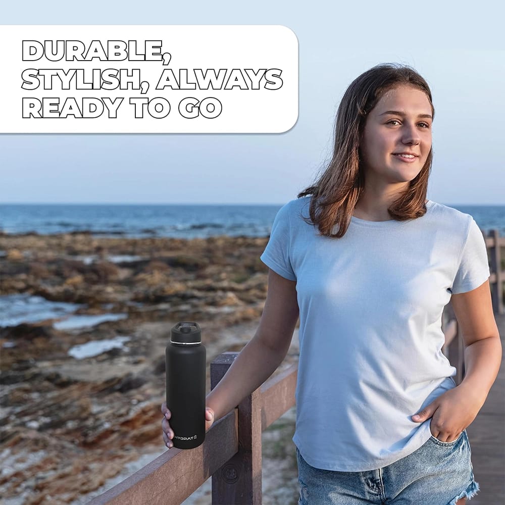 HYDRATE 40 oz Water Bottle, Black