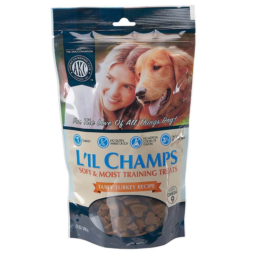 L'il Champs AKC Soft & Moist Dog Training Treats, Turkey, 12oz