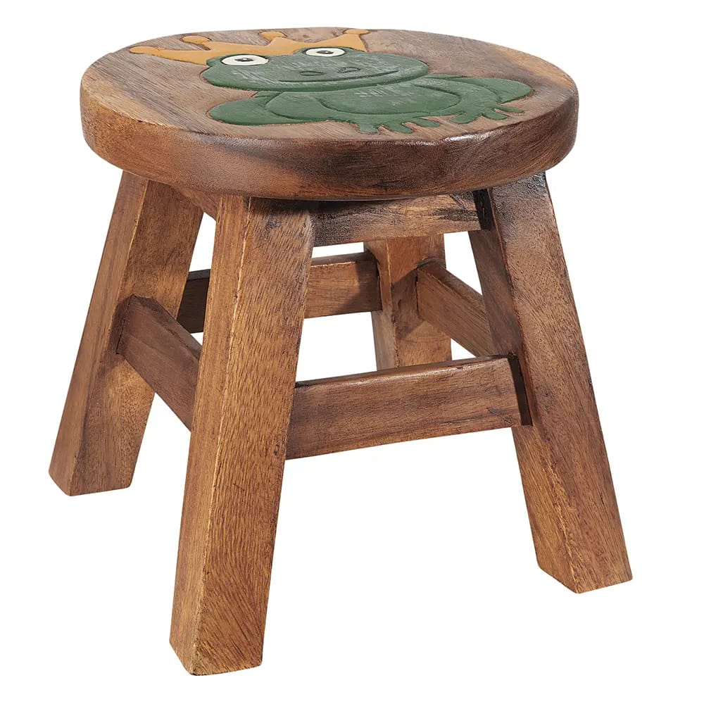 Hand Carved Kids Stool, 4-Pack
