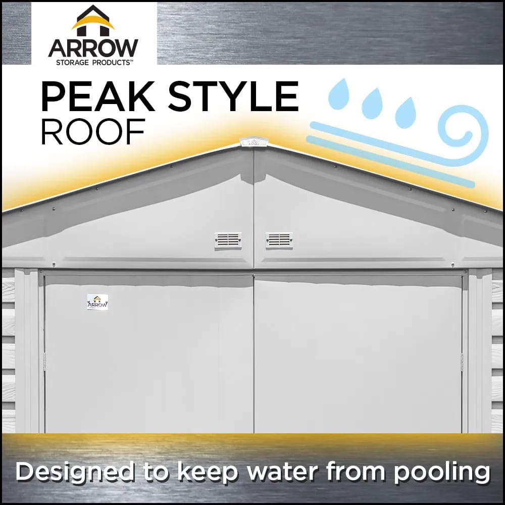 Arrow Select 6' x 7' Galvanized Steel Storage Shed, Sage Green