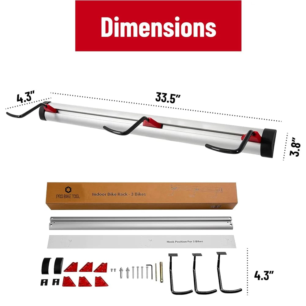 PRO BIKE TOOL Indoor Bike Rack, 3 Bikes