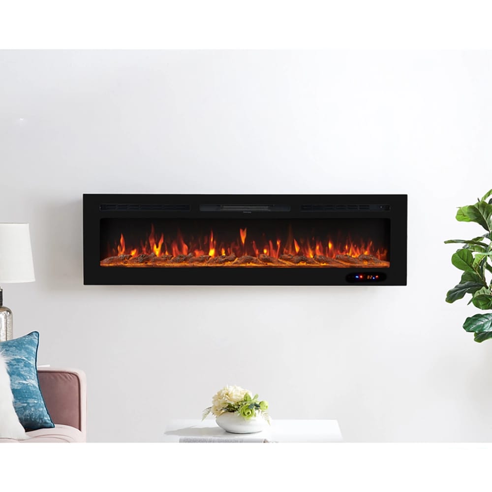 Naomi Home Kimball 60" Electric Fireplace, Black