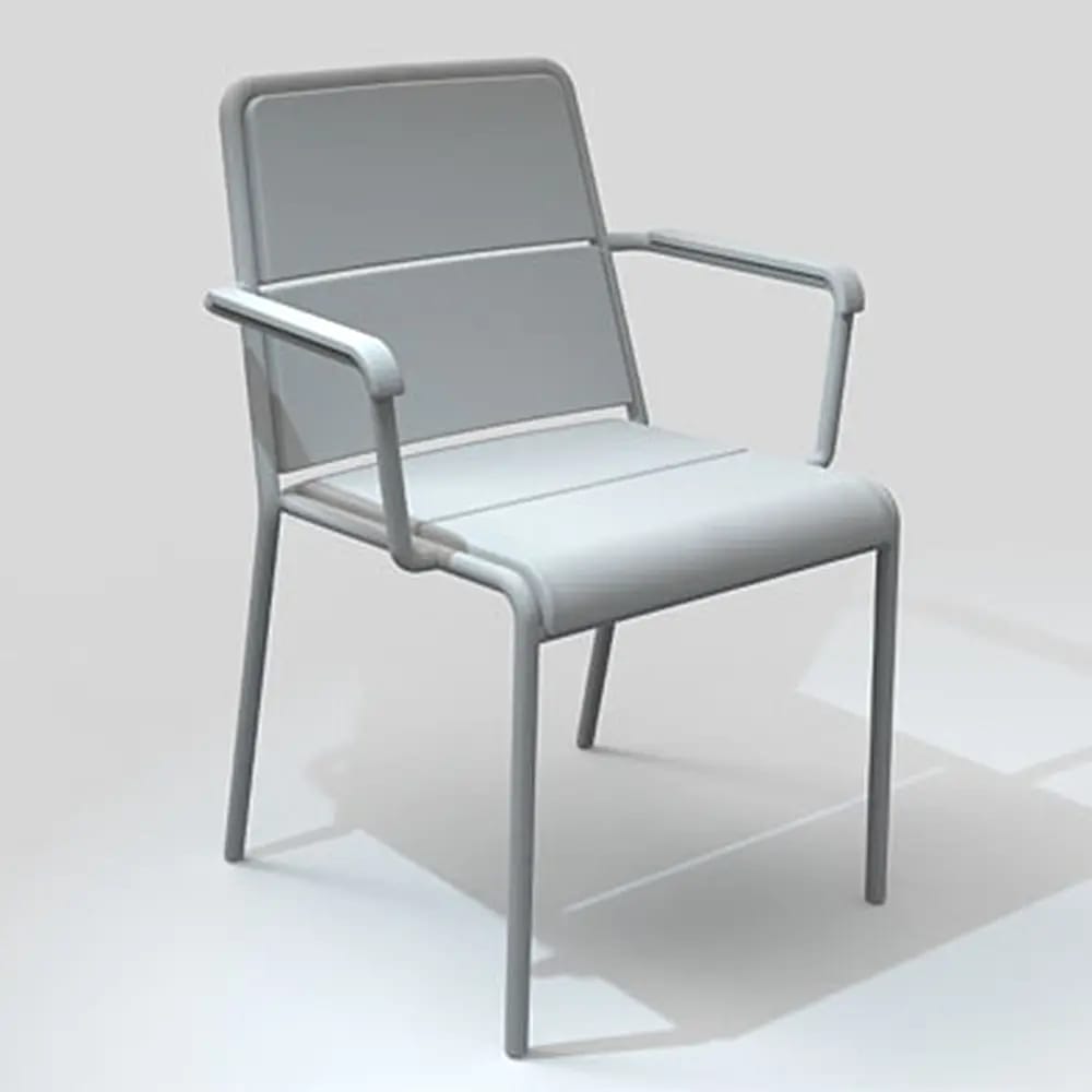 Maiori Patio Arm Chair, White Pearl, 4 Pack