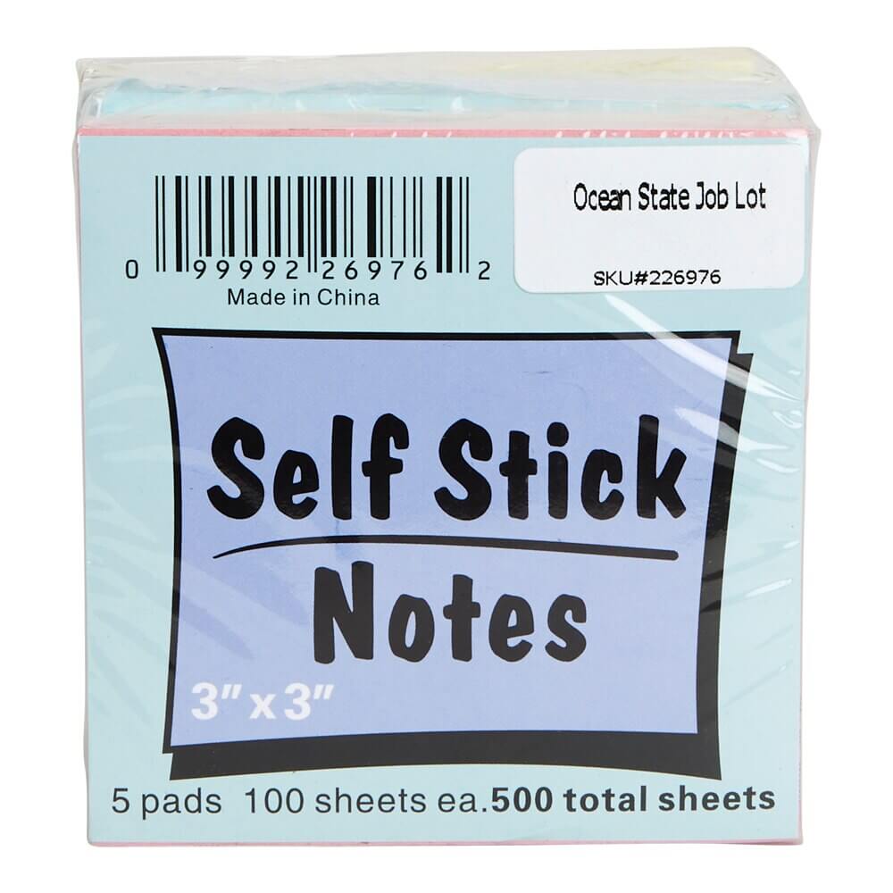 Assorted Color Sticky Notes, 500 Sheets