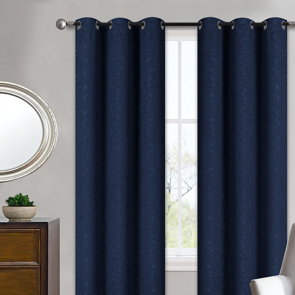 Soft Home 84" Energy Saving Woven Blackout Curtains with Grommets, 2 Pack