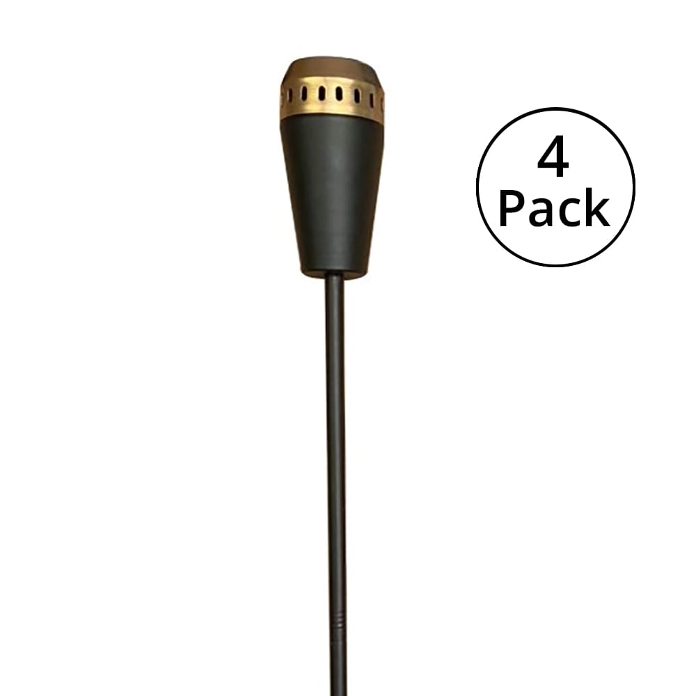 5' Metal Patio Torch, 4 Pack, Black