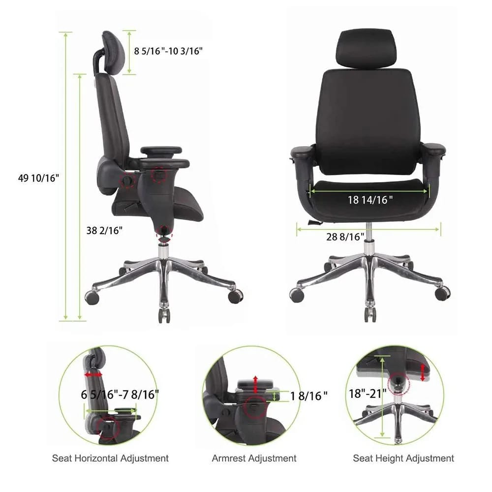 Eureka Ergonomic Swing Office Chair, Black