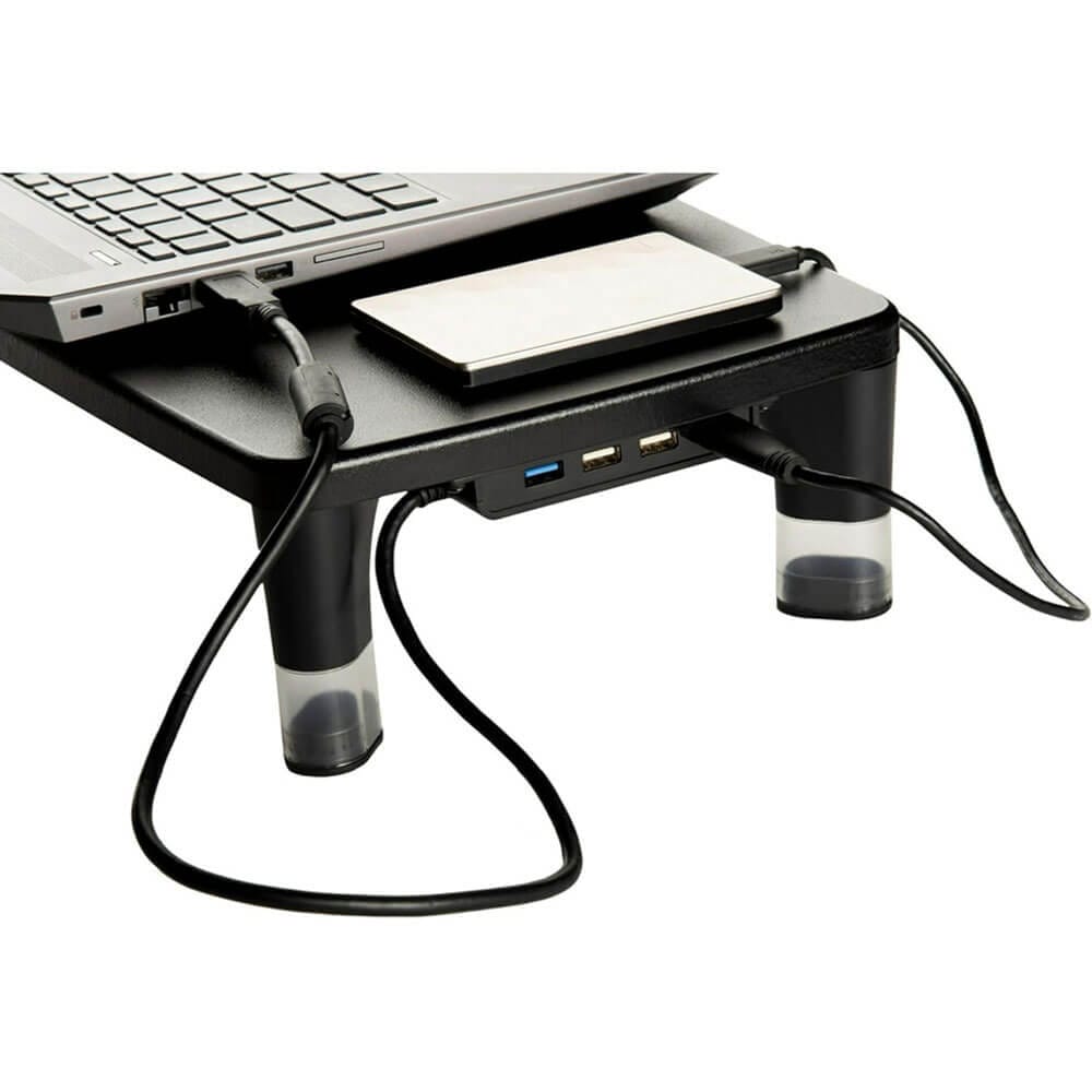 3M Adjustable Monitor Stand with 4-Port USB Hub