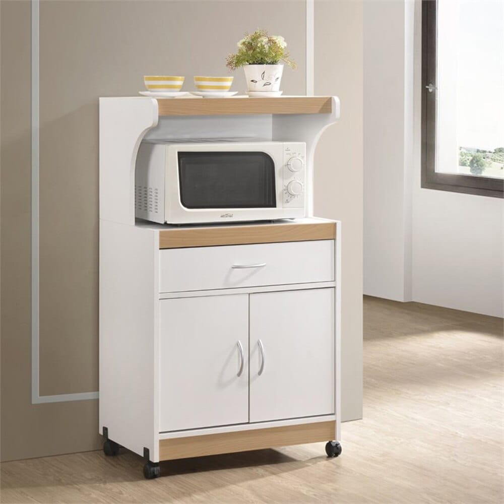 Hodedah Microwave Kitchen Cart