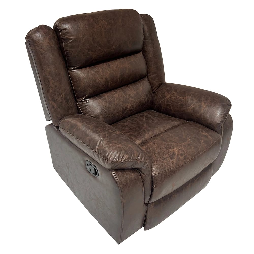 Manual Faux Leather Recliner Chair, Brown