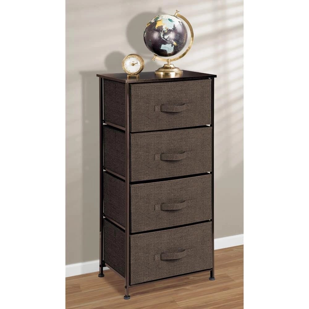 mDesign 4-Drawer Fabric Tower, Espresso