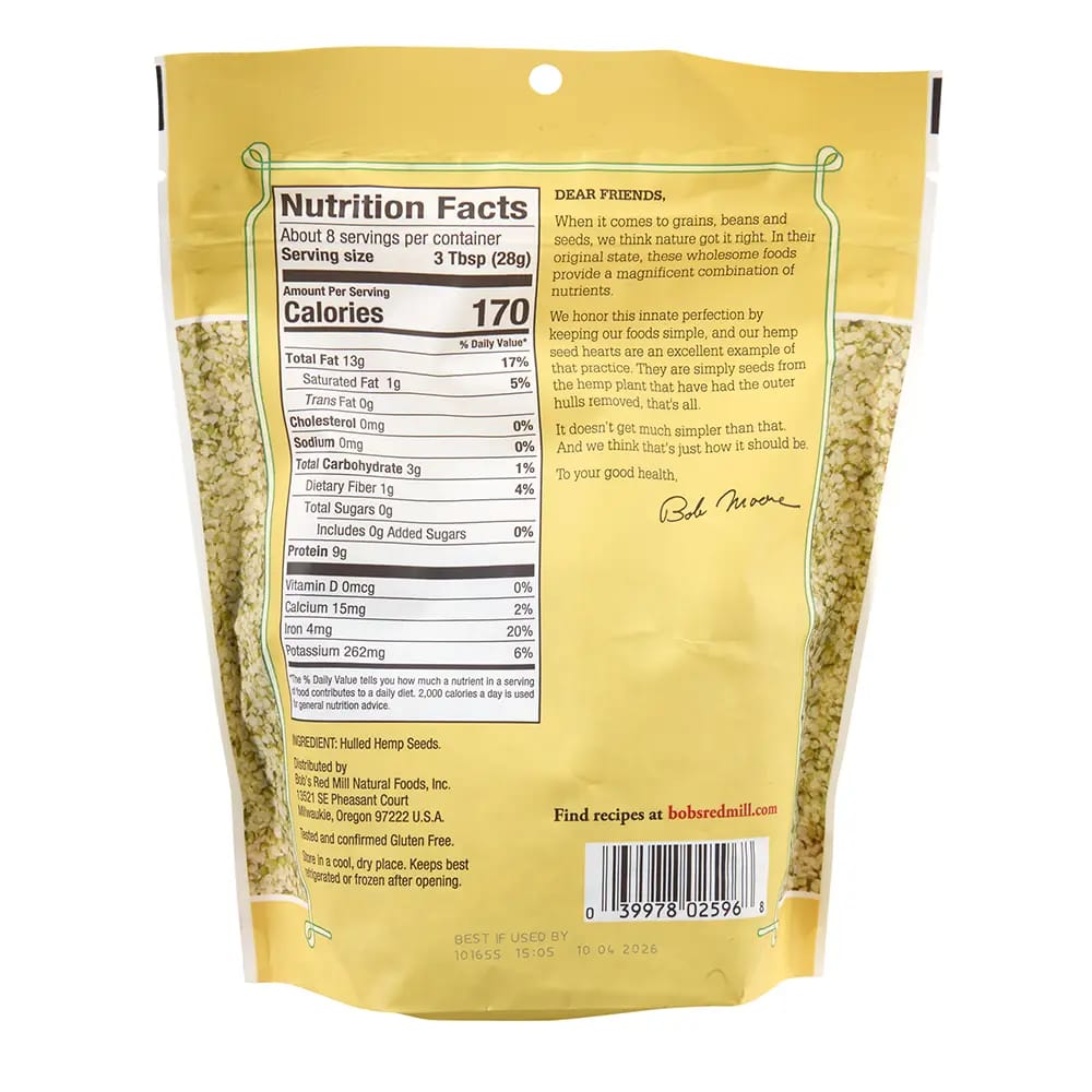 Bob's Red Mill Hulled Hemp Seed Hearts, 8 oz.