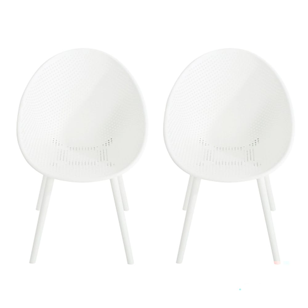 Gable Outdoor Dining Chair, White, Set of 2