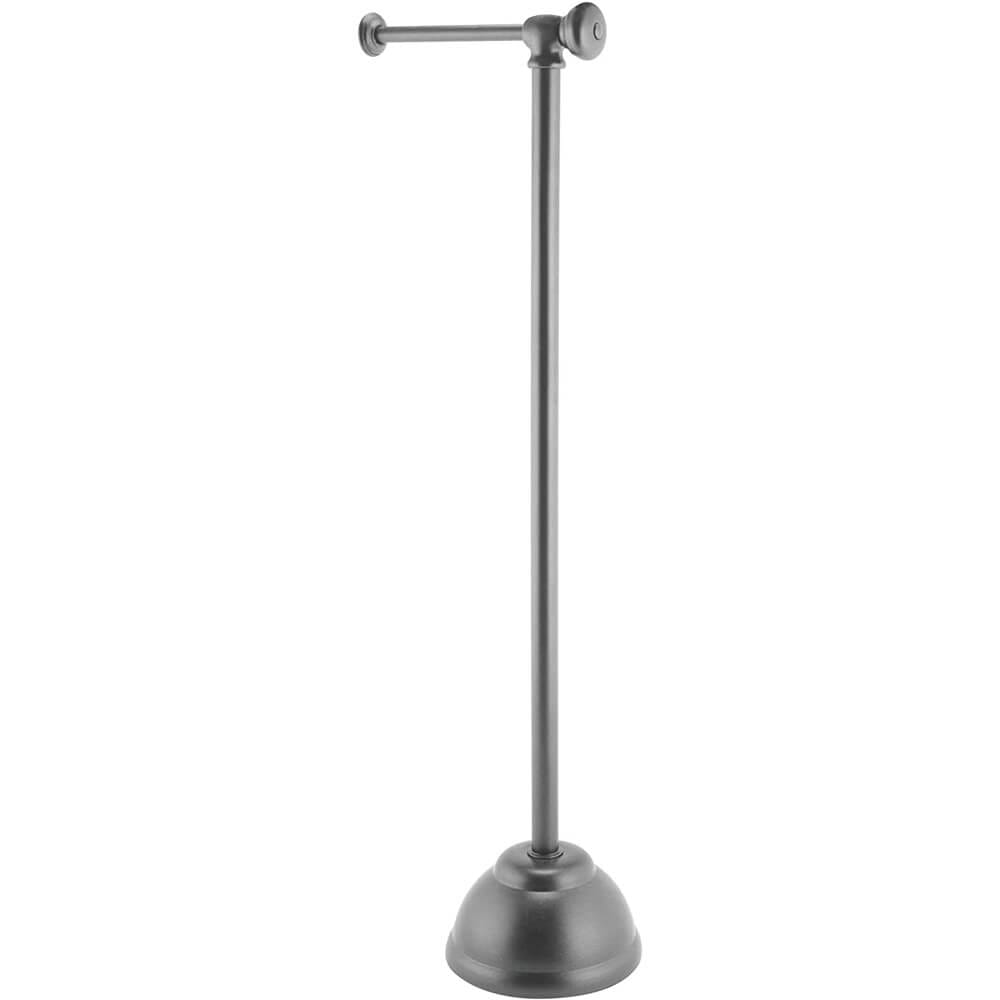 mDesign Metal Toilet Paper Holder & Dispenser for Bathroom, Graphite Gray