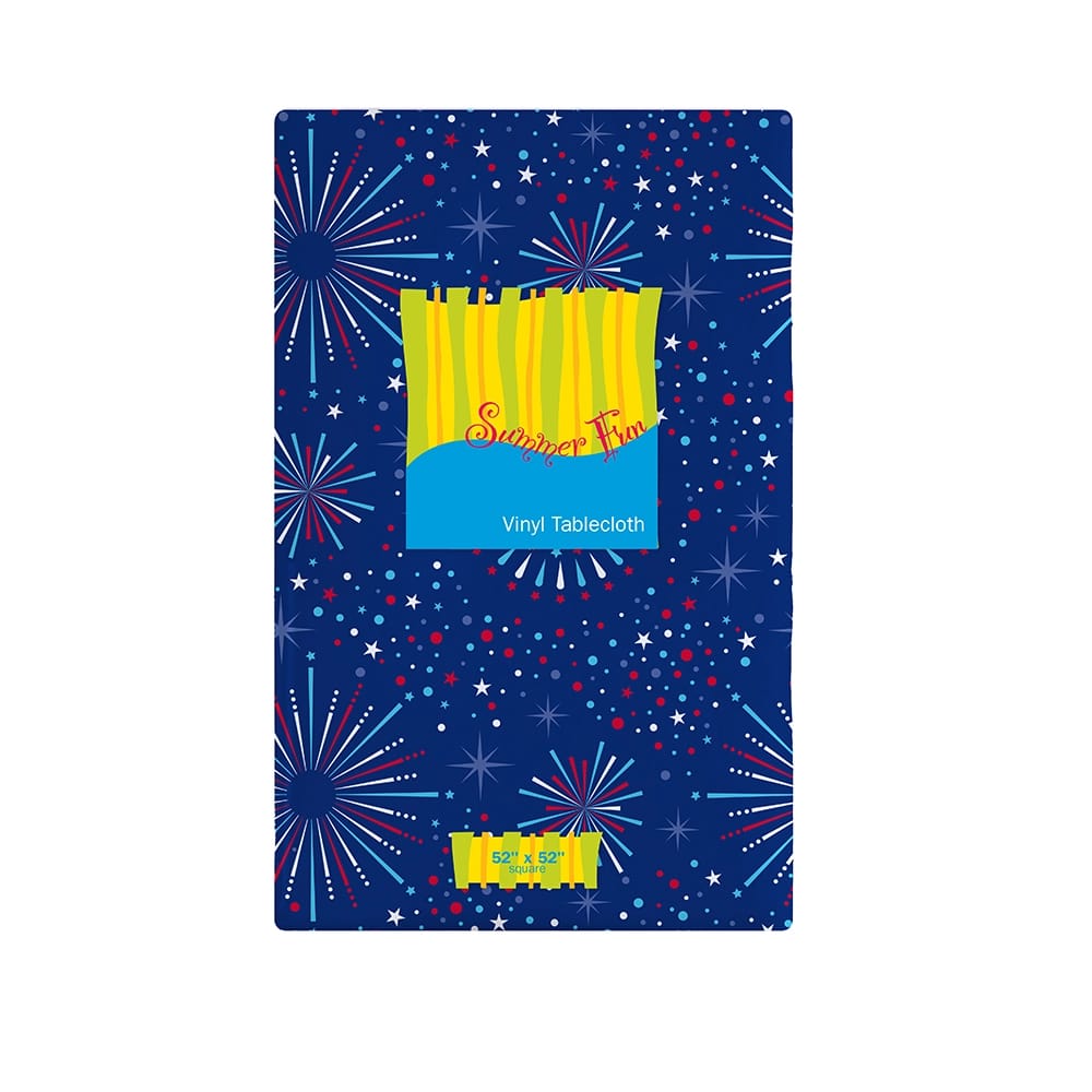 Patriotic Vinyl Tablecloth with Flannel Backing