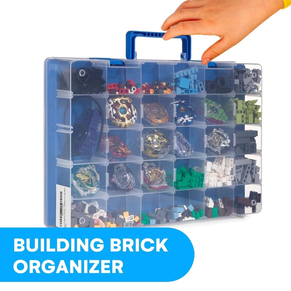 Bins & Things 30-Slot Plastic Storage Box, Blue