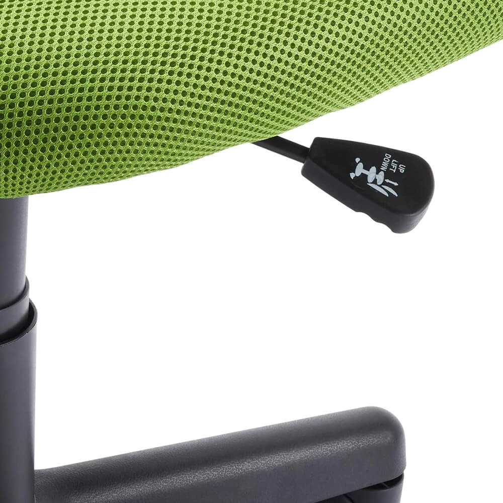 Low-Back Upholstered Mesh Adjustable Swivel Office Chair, Green