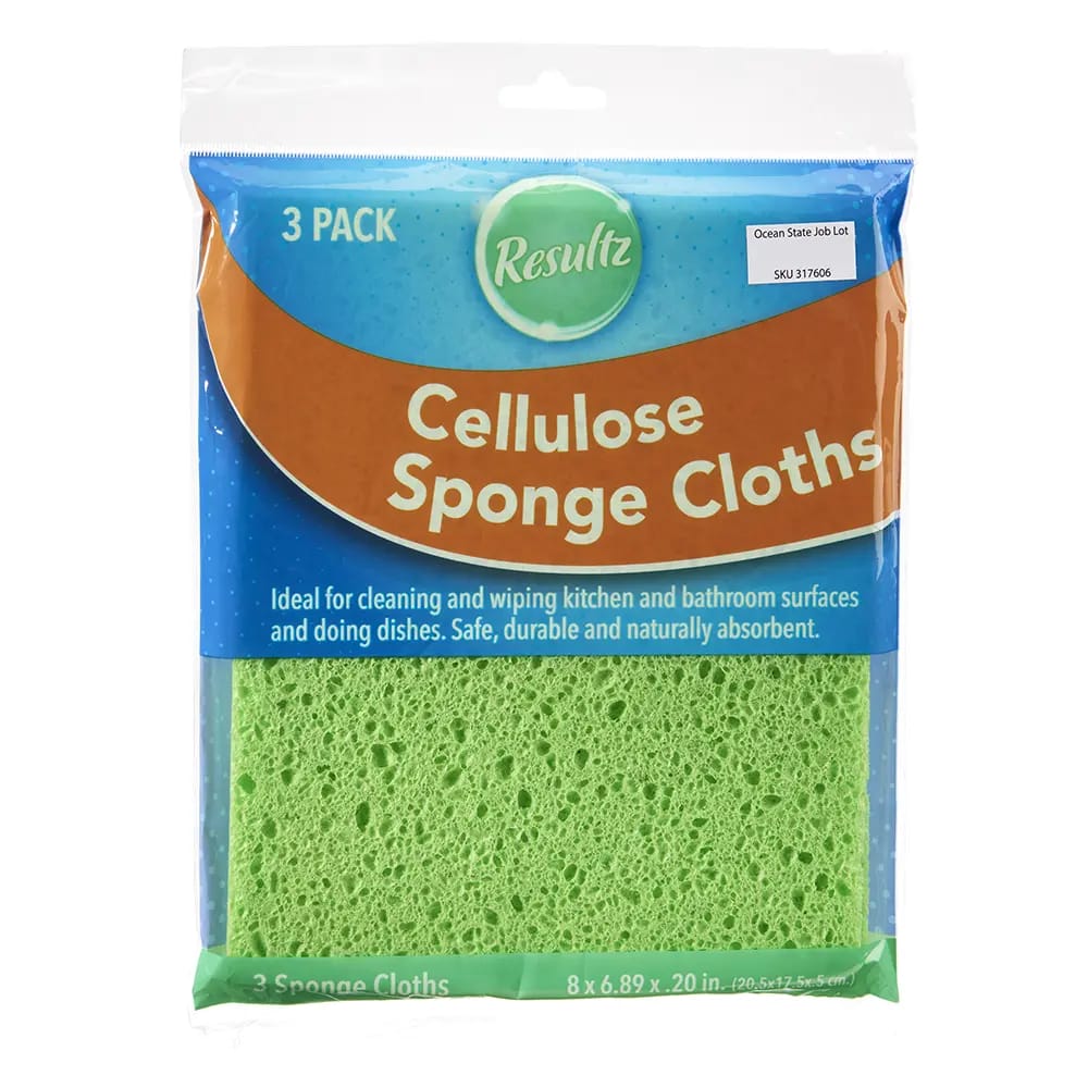 Resultz Cellulose Sponge Cloths, 3 Count