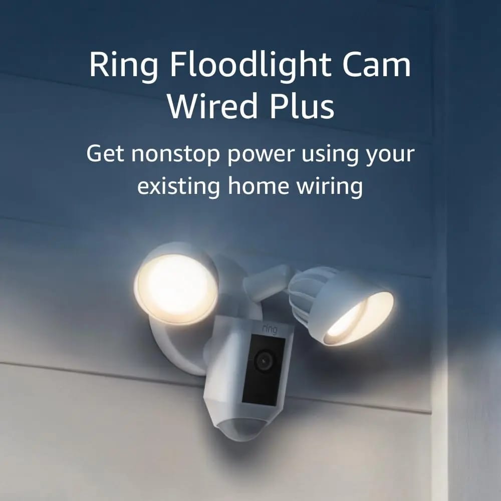 Ring Floodlight Cam Wired Plus, White