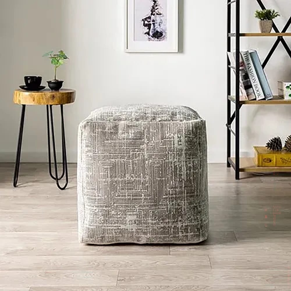 LR Home Milano Pouf, Gray/Beige
