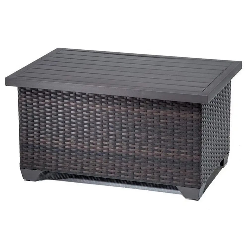 TK Classics Outdoor Wicker Coffee Table, Espresso