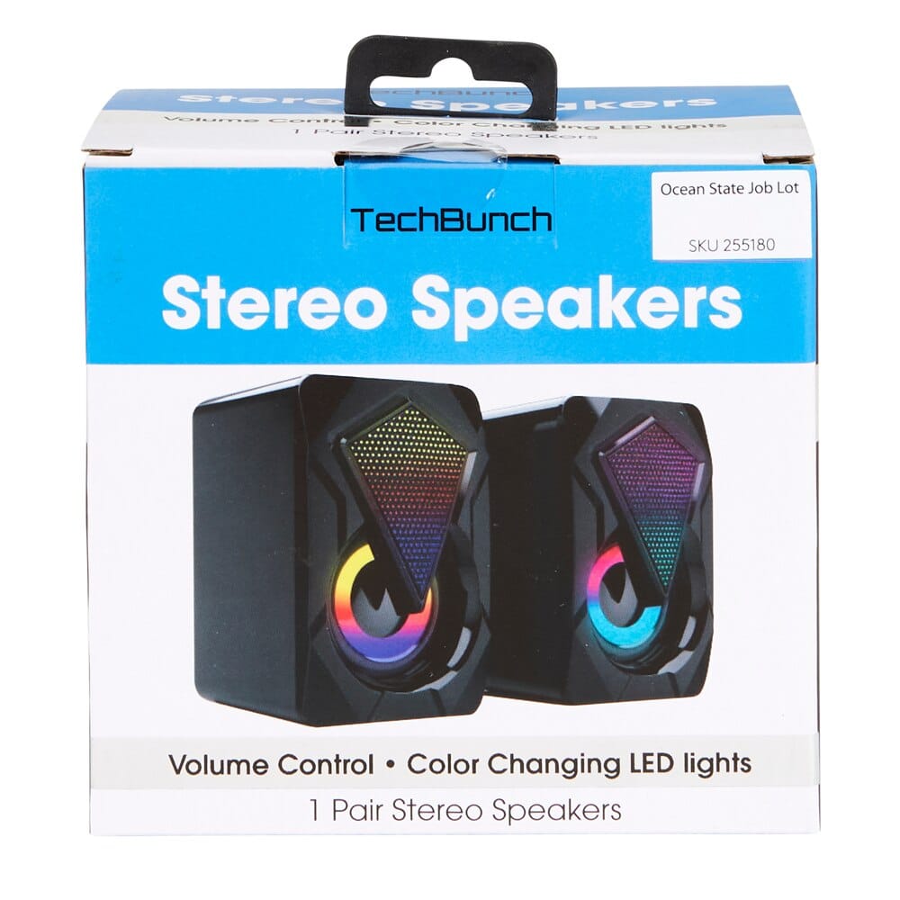 TechBunch Stereo Speakers with Color-Changing LED Lights