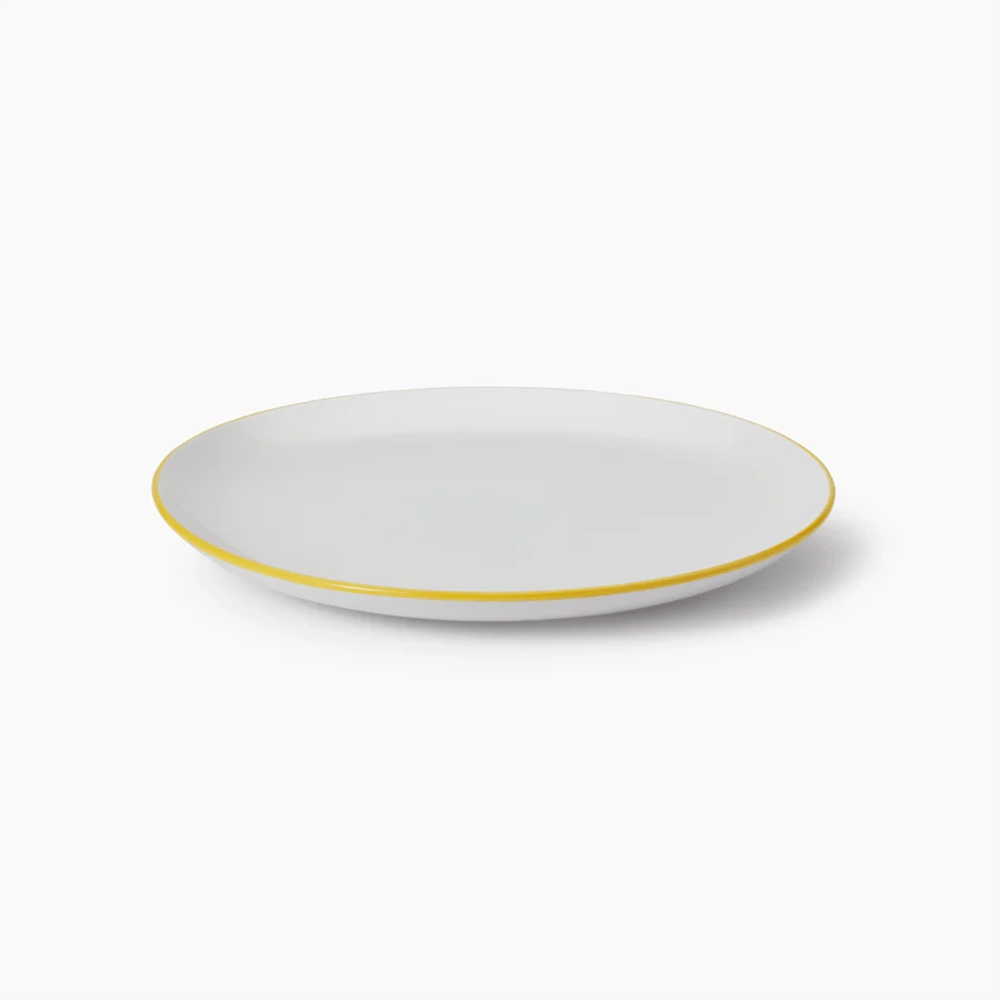 Leeway Big Plate, Yellow Stripe, Set of 4