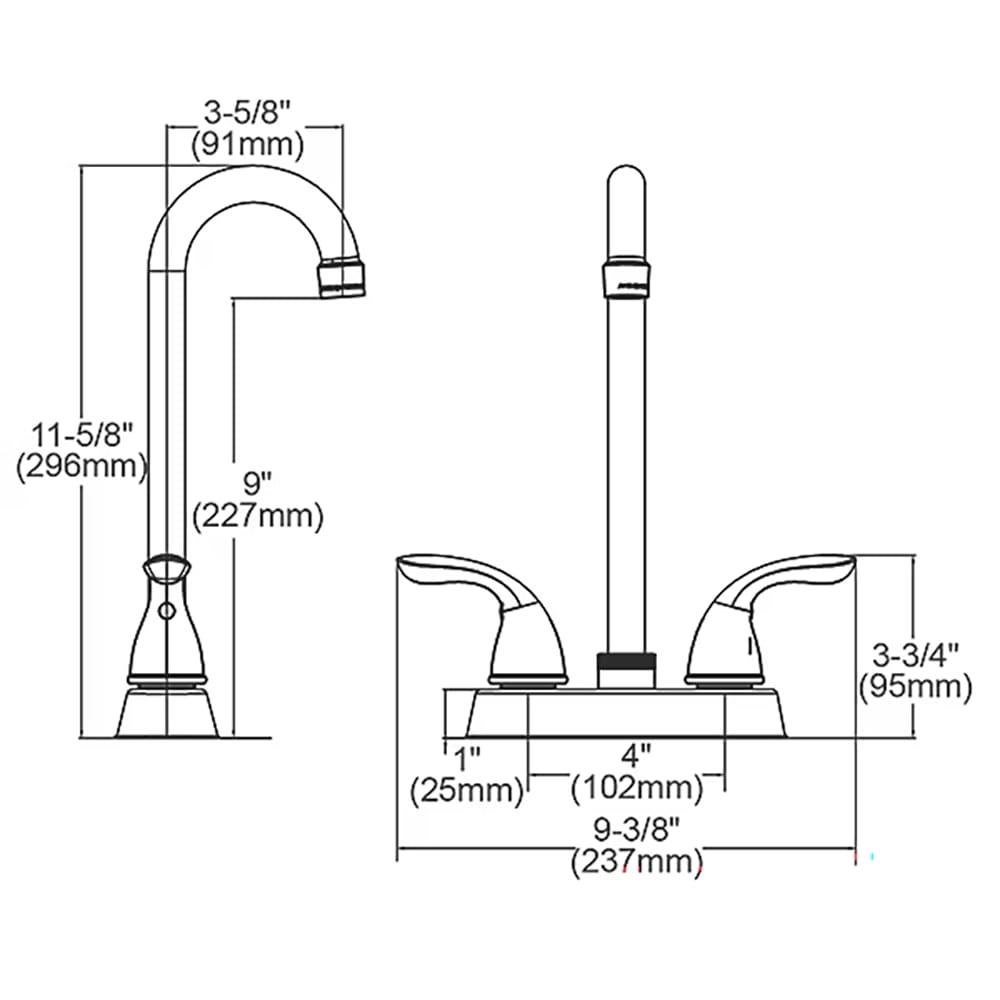 Elkay Everyday Bar Deck Mount Faucet and Lever Handles, Chrome