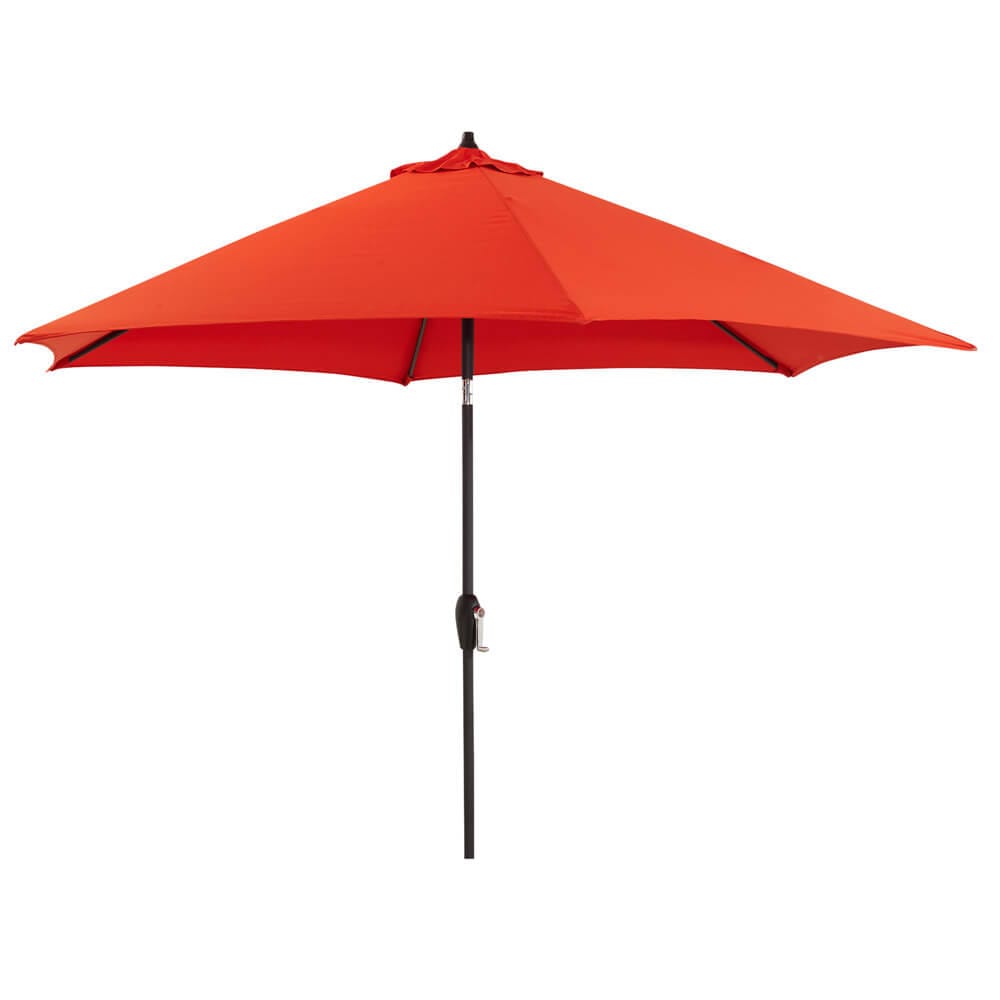 9' Market Umbrella with Crank & Tilt, Orange/Red