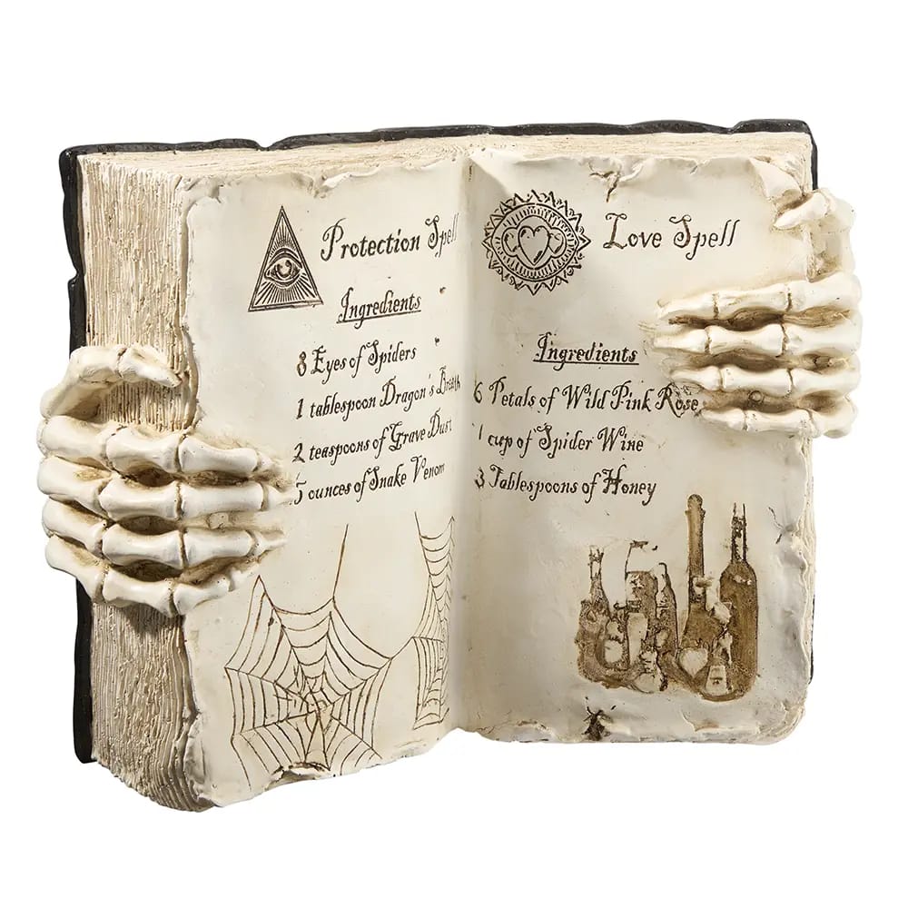 Resin Spellbook with Skeleton Hands