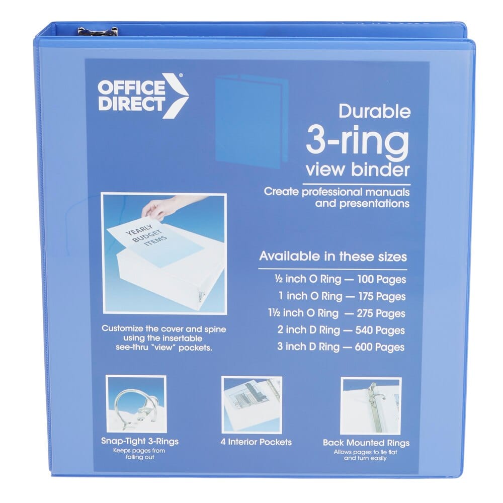 Office Direct D-Ring View Binder, 2"