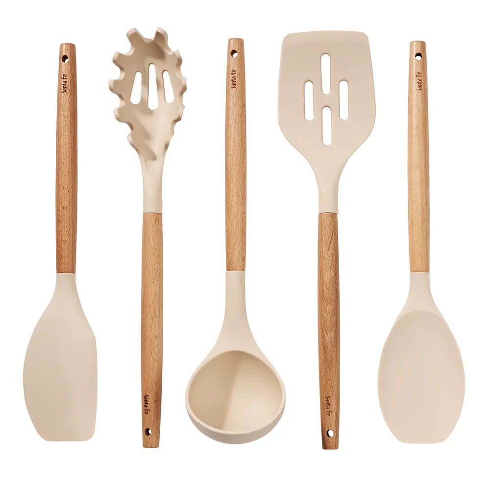 Santa Fe Cooking 5-Piece Utensil Set, Tan