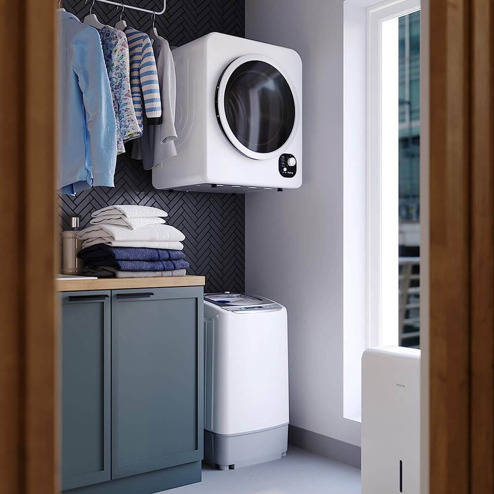 hOmeLabs Compact Front Loading Portable Laundry Dryer, White