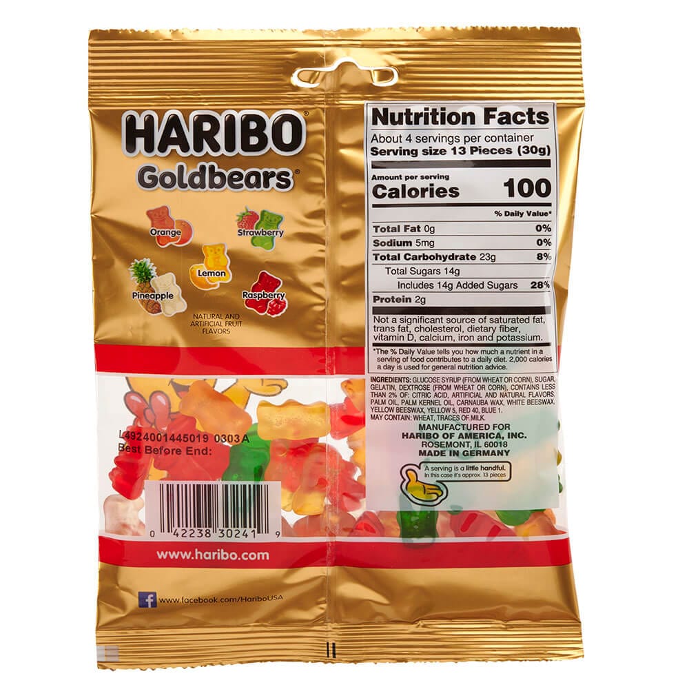 Haribo Goldbears Gummi Candy, 4 oz