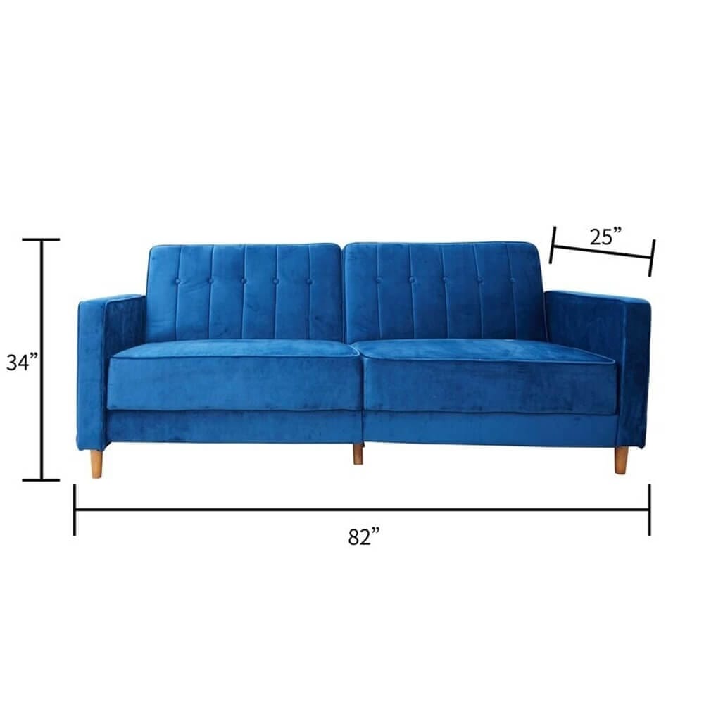 Double-Seated Flannelette Sofa, Blue