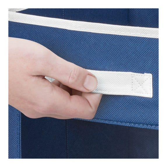 mDesign Fabric Storage Cube, Navy/White, 4 Pack