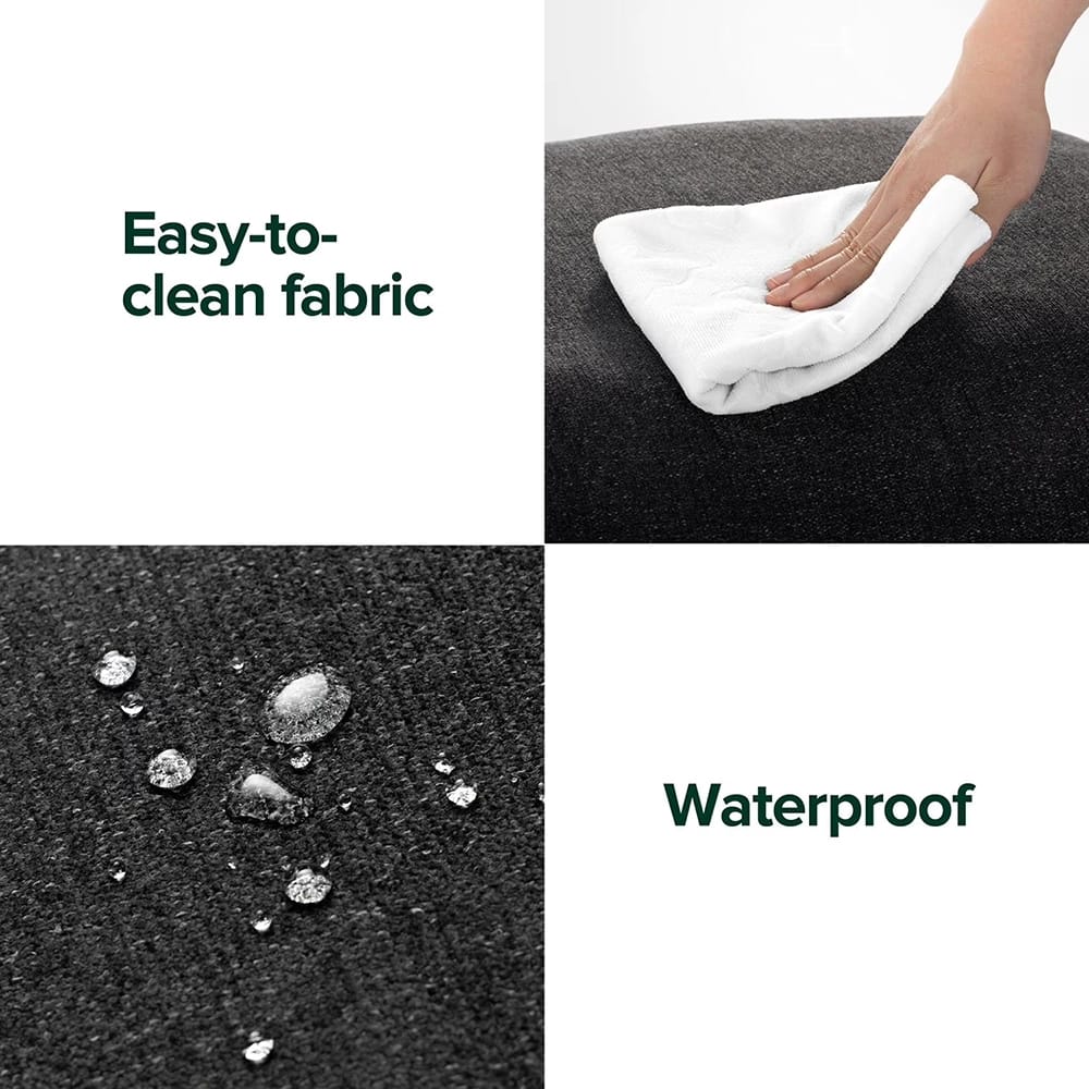 Zinus Callie Sling Chair with Ottoman and Drink Table, Dark Gray