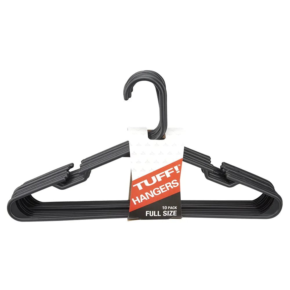 TUFF! Full Size Black Shirt Hangers, 7 Count