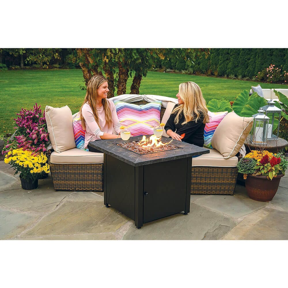 Endless Summer 30" Outdoor Propane Gas Fire Pit, 30,000 BTU, Copper Fireglass