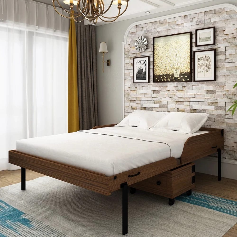 RoomAndLoft Murphy Cabinet Bed, Queen, Brown