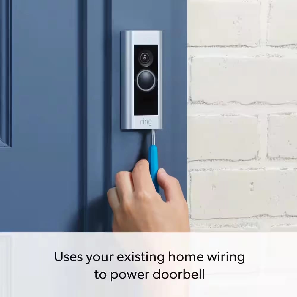 Ring Wired Doorbell Plus, Satin Nickel