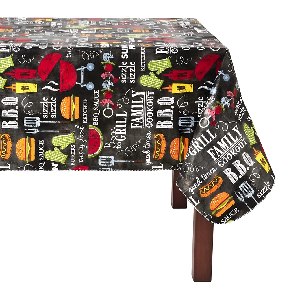 BBQ Vinyl Tablecloth with Flannel Backing