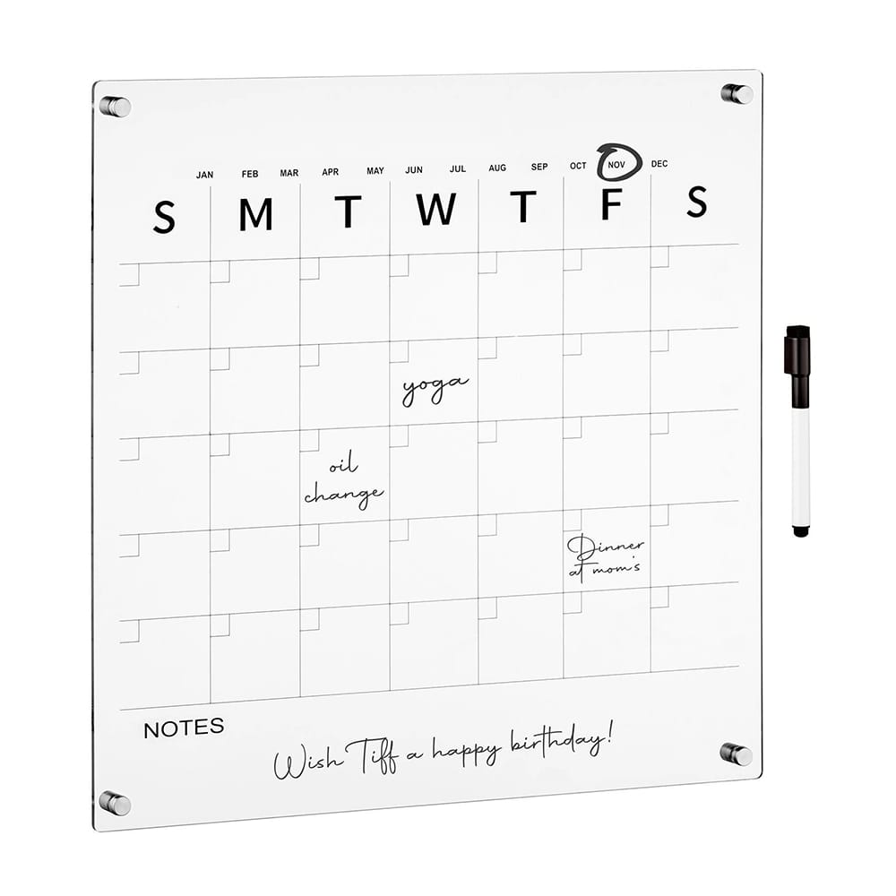 mDesign Large Square Acrylic Wall Calendar