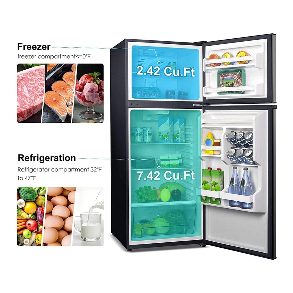 Galanz 10.0 cu.ft. Stainless Steel Top Mount Refrigerator