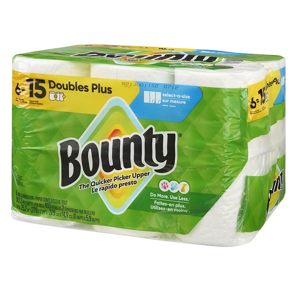 Bounty Double Plus Paper Towel 2-ply, 6=15